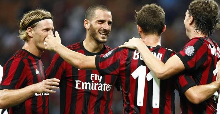 Bonucci_Borini_Montolivo_Milan_lapresse_2017