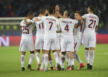 Pellegrini_Nainggolan_Roma_Qarabag_lapresse_2017