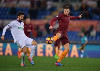 Dzeko_Astori_Roma_Fiorentina_lapresse_2017