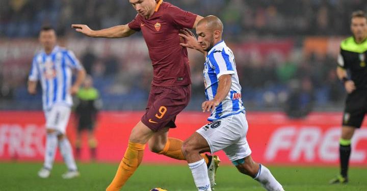 Dzeko_Benali_Pescara_Roma_lapresse_2017