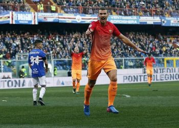 Dzeko_Torreira_Sampdoria_Roma_lapresse_2018