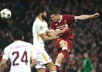 Fazio_Milner_Liverpool_Roma_lapresse_2018