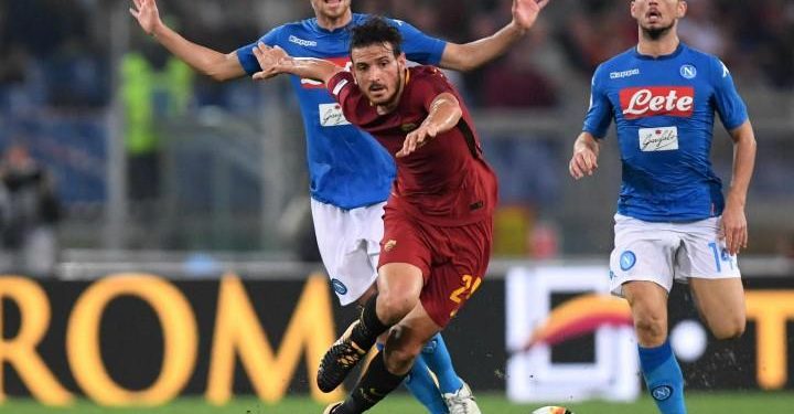 Florenzi_Jorginho_Mertens_Roma_Napoli_lapresse_2018