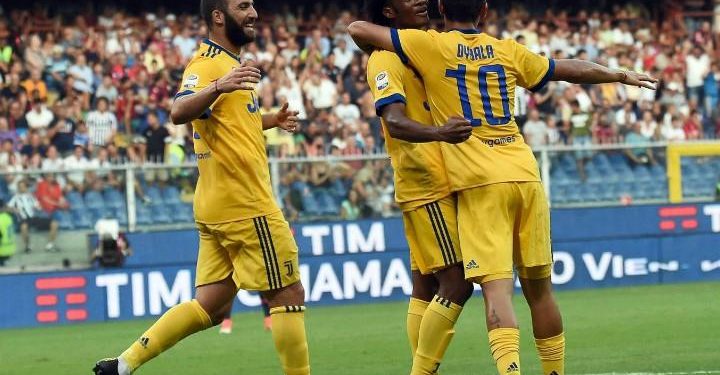 Higuain_Cuadrado_Dybala_Juventus_gialla_lapresse_2017