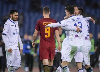 Palomino_Caldara_Dzeko_Roma_Atalanta_lapresse_2018