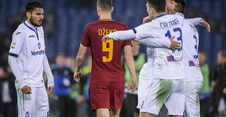 Palomino_Caldara_Dzeko_Roma_Atalanta_lapresse_2018