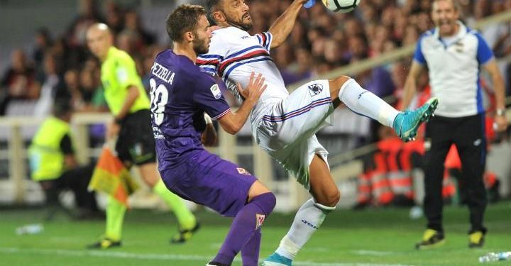 Quagliarella_Pezzella_Fiorentina_Sampdoria_lapresse_2017