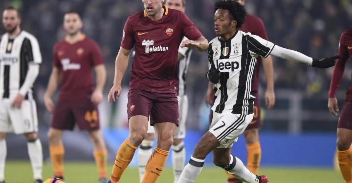 Strootman_Cuadrado_Roma_Juventus_lapresse_2017