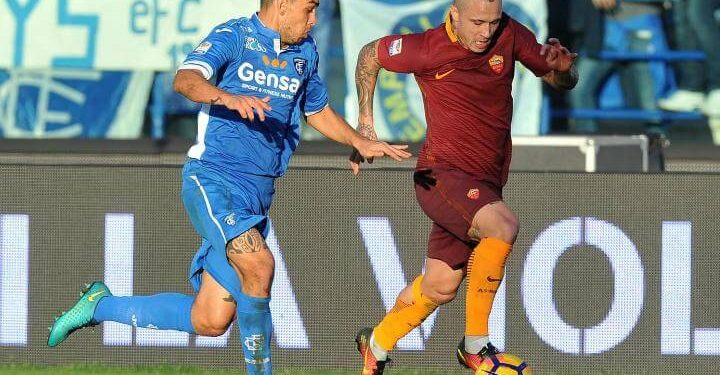 Bellusci_Nainggolan_Empoli_Roma_lapresse_2017