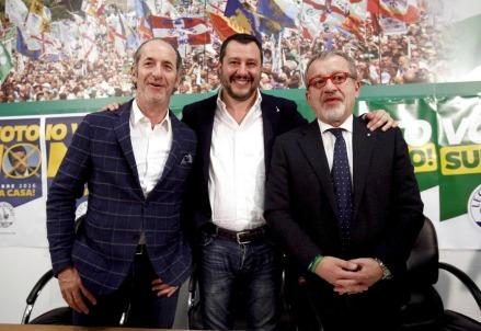 Zaia_Maroni_Salvini_lega_veneto_lombardia