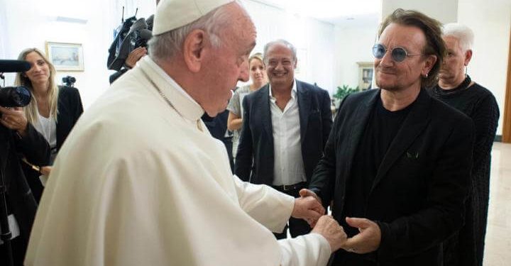 bono_vox_u2_papa_francesco_bergoglio_lapresse_2018