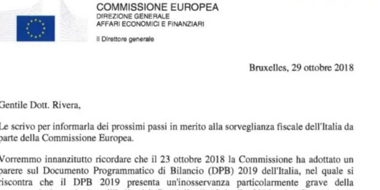 La lettera Ue inviata da Bruxelles al Tesoro