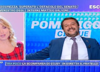 Barbara D'Urso intervista Matteo Salvini a Pomeriggio 5