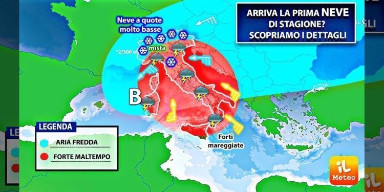 Prima neve in arrivo in Italia