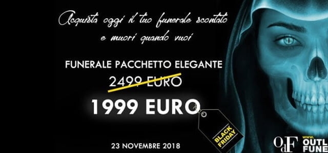 Black Friday per il funerale: sconto per i morti