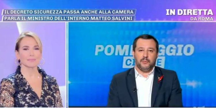 Matteo Salvini a Pomeriggio 5