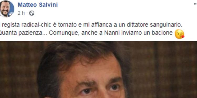 Salvini contro Nanni Moretti, foto da Facebook