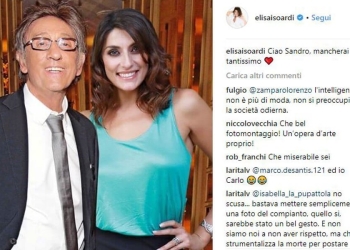 Elisa Isoardi, il ricordo di Sandro Mayer