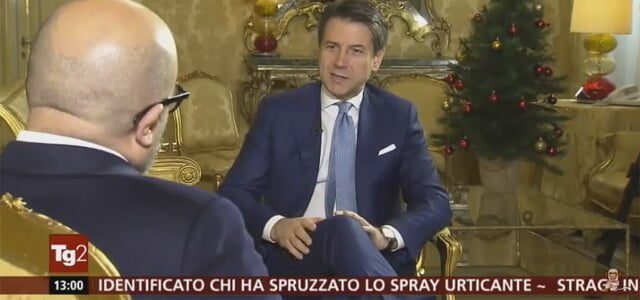 Il premier Conte intervistato dal Tg2