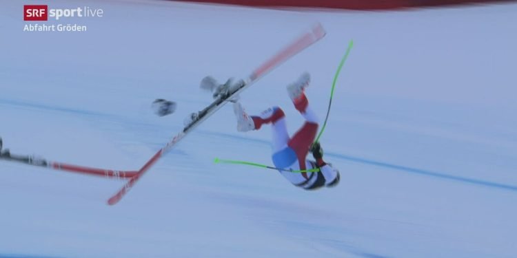 Marc Gisin, caduta in Val Gardena