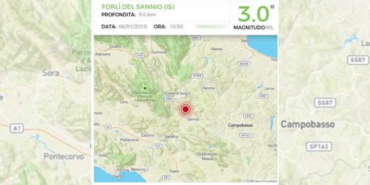 Terremoto Isernia di magnitudo 3.0