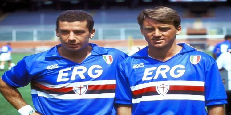 Gianluca Vialli e Roberto Mancini ai tempi della Sampdoria (Wikipedia)