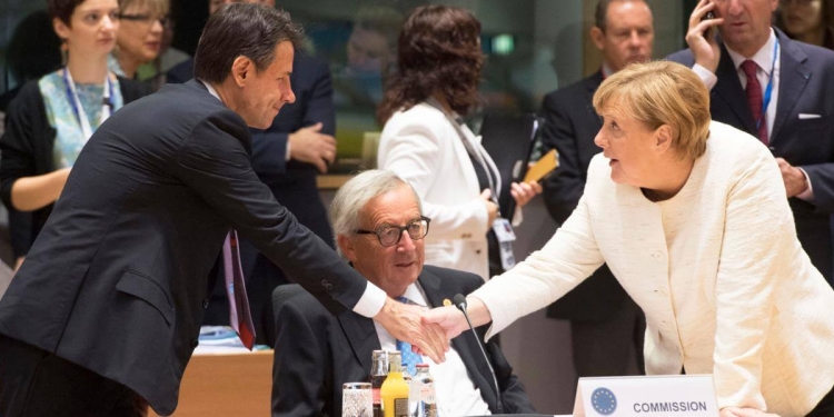 Conte, Juncker e Merkel