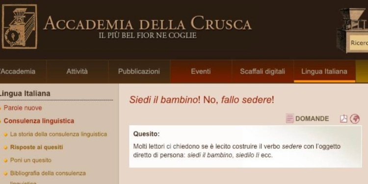 Il post dell'Accademia della Crusca