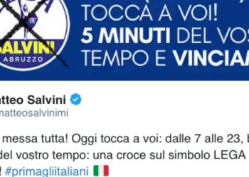 Salvini e il tweet sull'Abruzzo