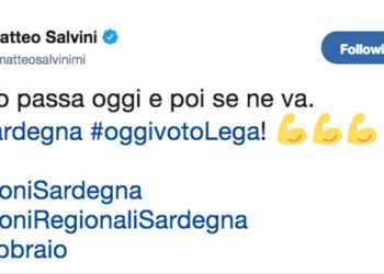 Il tweet di Salvini