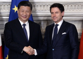 Xi Jinping e Giuseppe Conte durante la visita del presidente cinese in Italia nel marzo 2019 (LaPresse)