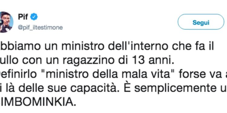 Tweet di Pif contro Salvini