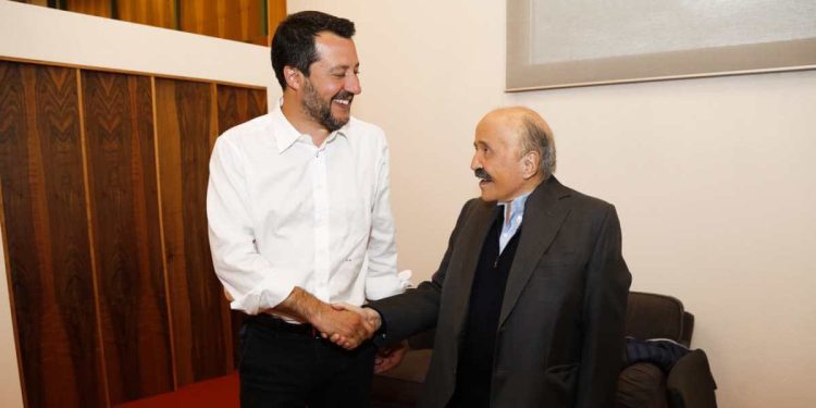 Matteo Salvini e Maurizio Costanzo