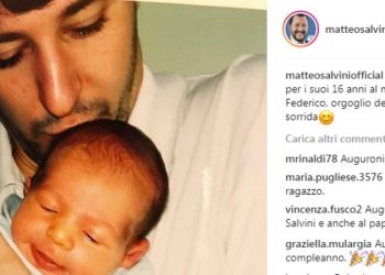 Matteo Salvini e gli auguri al figlio Federico, foto Instagram