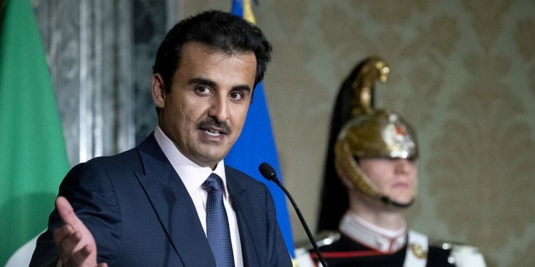 L'emiro del Qatar Tamim al Thani al Quirinale (LaPresse)