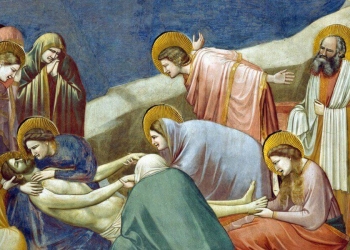 Giotto, Compianto su Cristo morto (1306), particolare