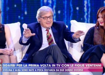 Da sinistra: Alba Sgarbi, Vittorio Sgarbi, Evelina Sgarbi.