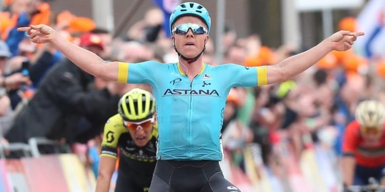 Michael Valgren vince nel 2018 (da Facebook Amstel Gold Race)