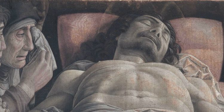 Andrea Mantegna, Lamento sul Cristo morto (1475-78), particolare