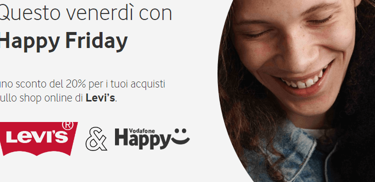 Vodafone Happy Friday: sconto Levi's del 20%