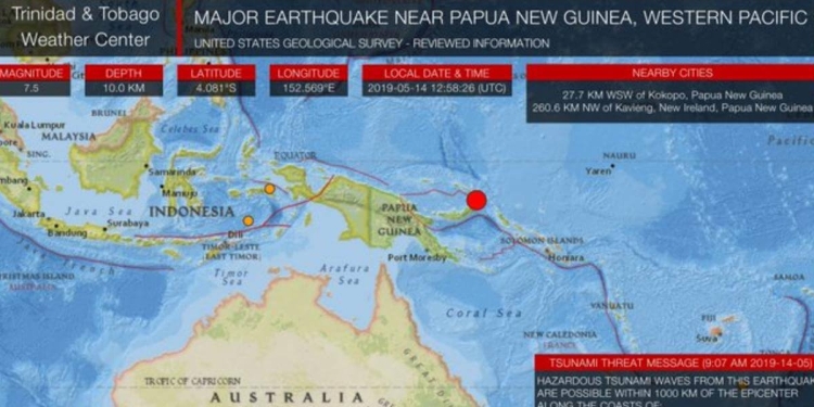 Terremoto in Papua Nuova Guinea