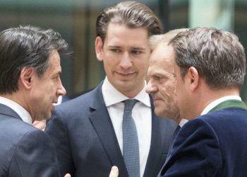 Giuseppe Conte, Sebastian Kurz e Donald Tusk ad un recente Consiglio europeo (LaPresse)