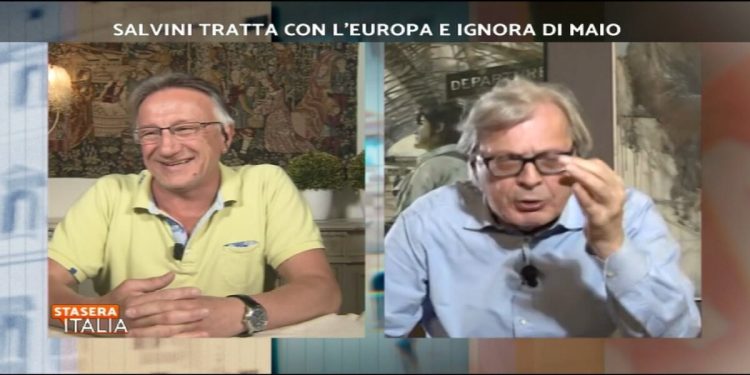 Vittorio Sgarbi contro Michele Boldrin a Stasera Italia