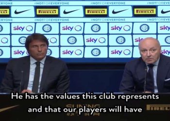 Conte e Marotta in conferenza stampa