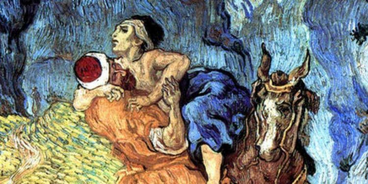 Vincent Van Gogh, "Il buon samaritano", particolare (dal Web)