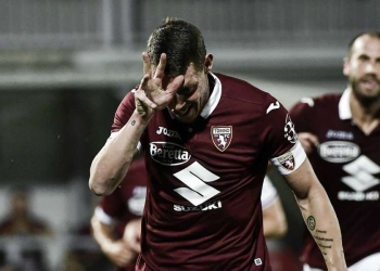 Il "Gallo" Belotti esulta dopo un gol (foto La Presse)