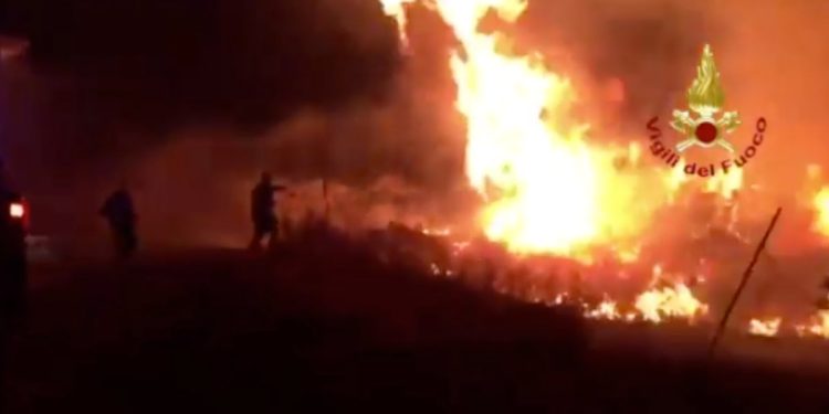 Incendio Siniscola, Sardegna