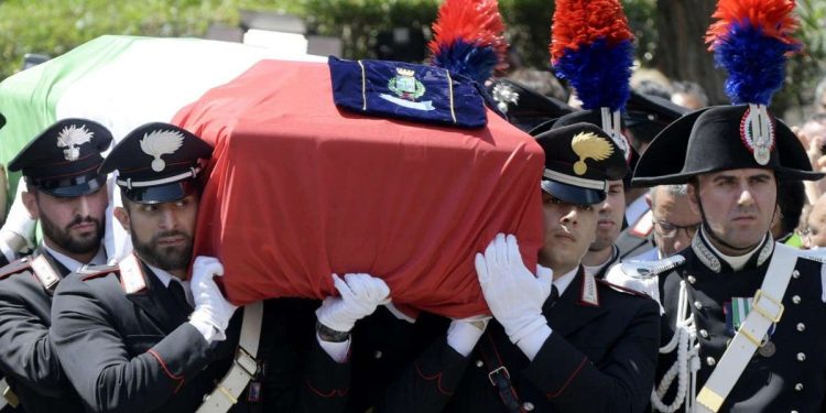 Il funerale del vicebrigadiere Mario Cerciello Rega (LaPresse)