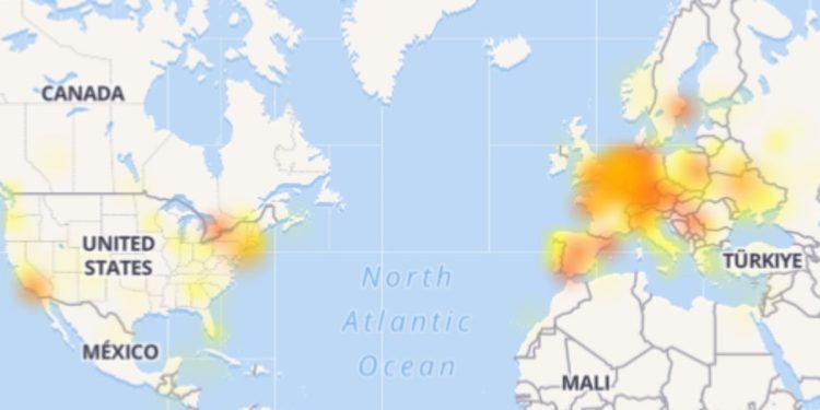 Instagram down, foto da Downdetector