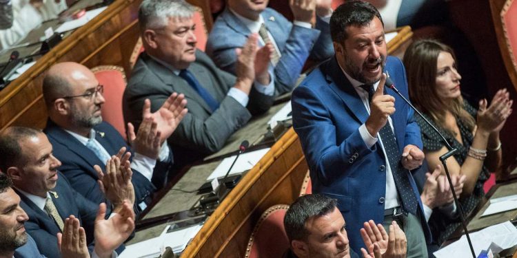 Matteo Salvini in Senato